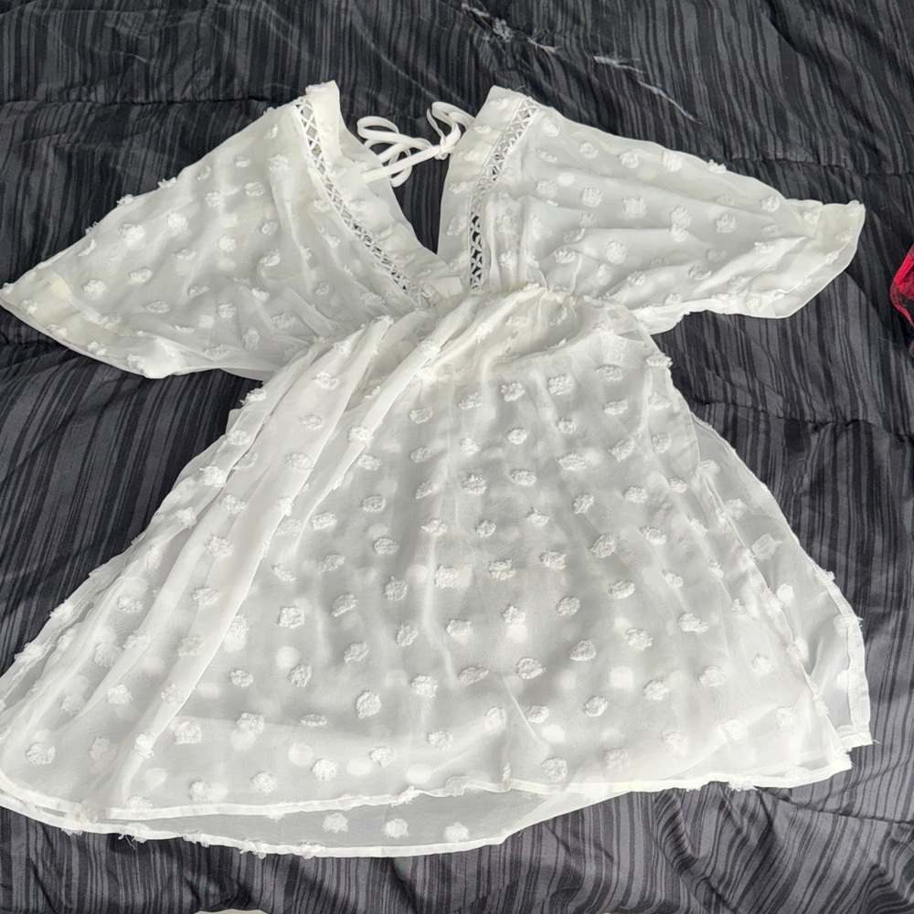 SHEIN White Sheer Swim Coverup